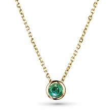 Колье из желтого золота с изумрудом