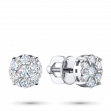 Пусеты из белого золота с бриллиантами (изготовление)