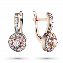 Серьги из красного золота с бриллиантами (изготовление)