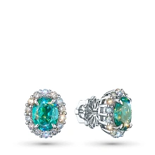 Пусеты из белого золота c бриллиантами