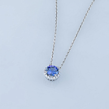 Подвеска из белого золота с танзанитом и бриллиантами