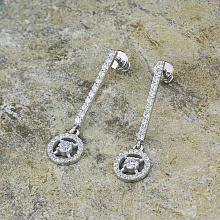 Пусеты из белого золота с бриллиантом (изготовление)