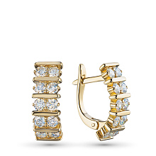 Серьги из желтого золота c бриллиантами