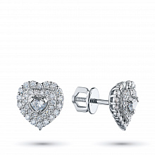 Пусеты из белого золота с бриллиантами (изготовление)