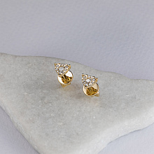 Пусеты из желтого золота с бриллиантами (изготовление)