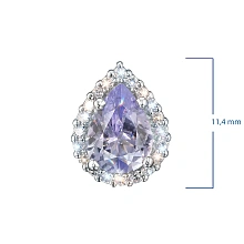 Подвеска из белого золота с танзанитом и бриллиантами