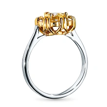Кольцо из комбинированного золота c бриллиантами выращенными