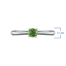 Кольцо из серебра с хромдиопсидом