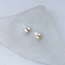 Пусеты из желтого золота с бриллиантами