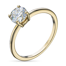 Кольцо из желтого золота с бриллиантом