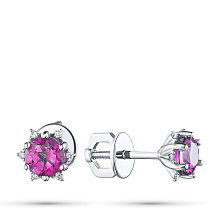 Пусеты из белого золота с бриллиантами и топазами (изготовление)