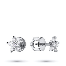 Пусеты из белого золота (изготовление) с бриллиантом