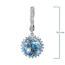 Серьги из белого золота с топазами и бриллиантами