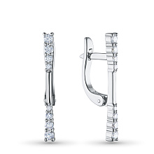 Серьги из серебра c бриллиантами