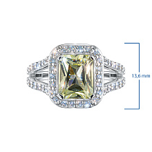 Кольцо из серебра с и цитрином и бриллиантами