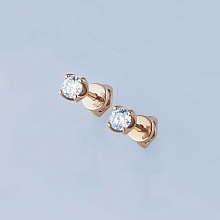 Пусеты из красного золота с бриллиантами