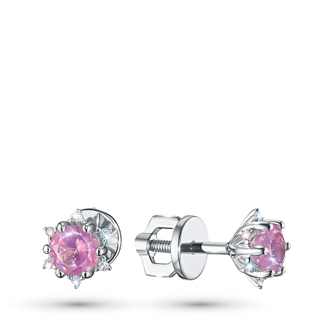 Пусеты из белого золота с топазами