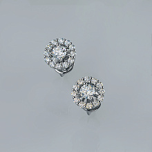 Пусеты из белого золота c бриллиантами