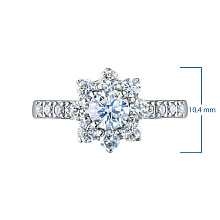 Классическое кольцо из белого золота c бриллиантами