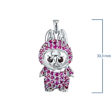 Подвеска из серебра с гранатами и рубинами и бриллиантами