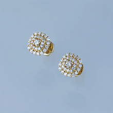 Пусеты из желтого золота с бриллиантами (изготовление)