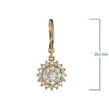 Серьги из желтого золота c бриллиантами