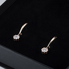 Серьги из красного золота с бриллиантами (изготовление)