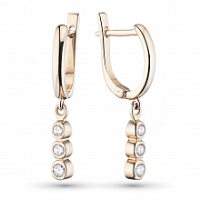 Серьги из красного золота с бриллиантами (изготовление)