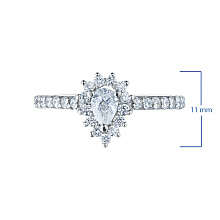 Кольцо из белого золота с бриллиантами