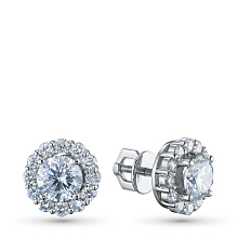 Пусеты из белого золота (изготовление) с бриллиантами