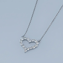 Колье из серебра c бриллиантами выращенными