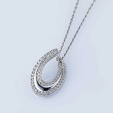 Классическая подвеска из белого золота c бриллиантами