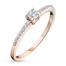 Кольцо из красного золота с бриллиантами