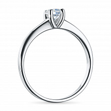 Классическое кольцо из белого золота с бриллиантом