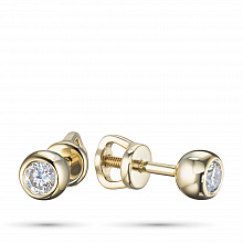 Пусеты из желтого золота с бриллиантами (изготовление)