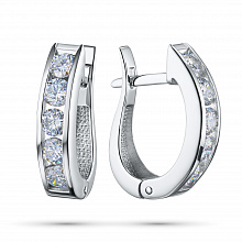 Серьги из белого золота (изготовление) с бриллиантом