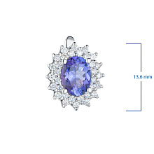 Серьги из белого золота с танзанитом и бриллиантом (изготовление)