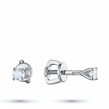 Пусеты из белого золота с бриллиантами (изготовление)