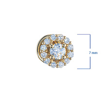 Пусеты из желтого золота c бриллиантами