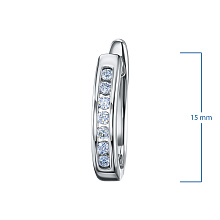 Серьги из серебра c бриллиантами