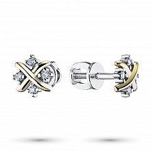 Серьги из комбинированного золота с бриллиантами (изготовление)