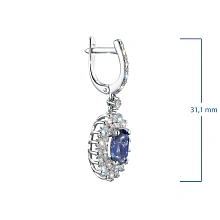 Серьги из белого золота с сапфирами и бриллиантами