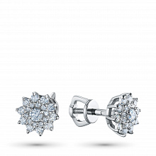 Пусеты из белого золота с бриллиантами (изготовление)