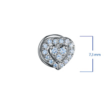 Пусеты из серебра c бриллиантами