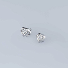 Пусеты из белого золота c бриллиантами