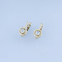 Серьги из желтого золота с бриллиантами (изготовление)