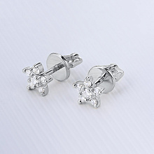 Пусеты из белого золота (изготовление) с бриллиантом