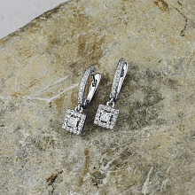 Серьги из белого золота с бриллиантами (изготовление)