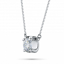 Колье из белого золота с бриллиантом выращенным