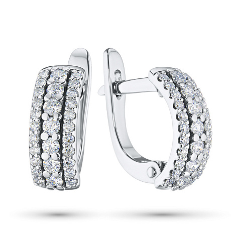 Серьги из белого золота с бриллиантами